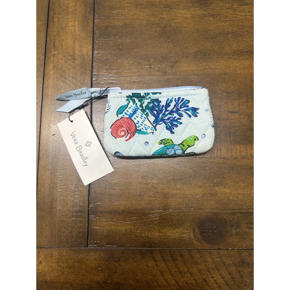 Vera Bradley Anchors Aweigh Quilted Cotton Coin Purse NWT 15229T92 Blue Nautical